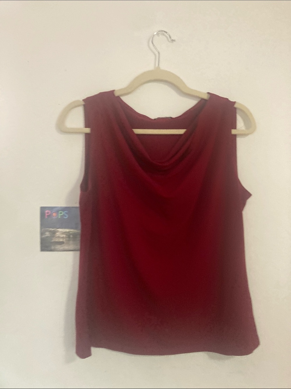 Women's Sleeveless Cowl Neck Camisole in Burgundy